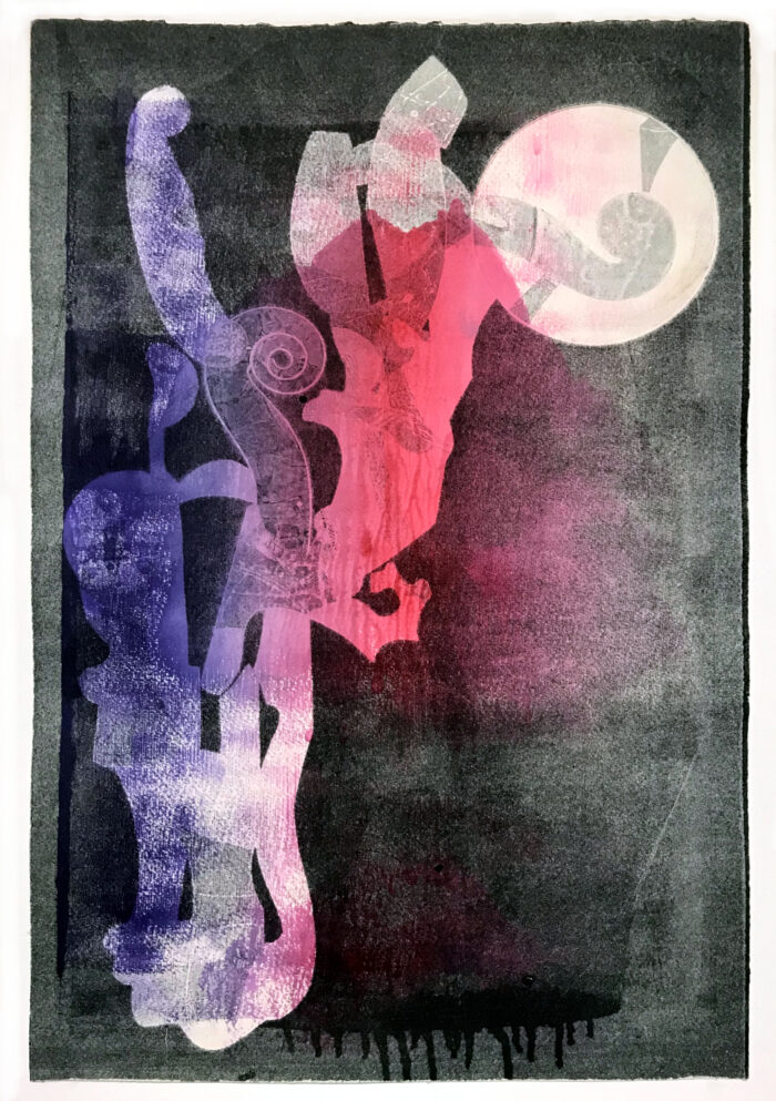 OLA EIBL /// VIGOR / IMPULSO-RESONANZ VERSION III - 19B / 490x330mm / Monotypie / 2024