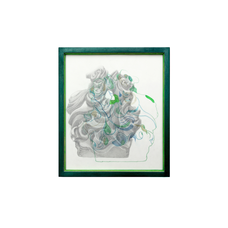 OLA EIBL /// VIGOR / Experimentum_viridis-gruen / Buntstift auf Transparent / 285x245mm / 2020